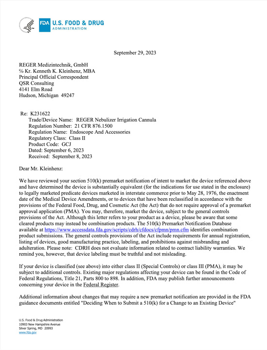 reger-fda-letter
